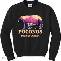 Poconos Mountains Pennsylvania Pa Bear Hiking Souvenirs Kids Sweatshirt thumb 0