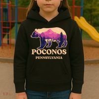 Poconos Mountains Pennsylvania Pa Bear Hiking Souvenirs Kids Hoodie thumb 3