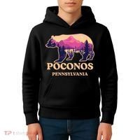 Poconos Mountains Pennsylvania Pa Bear Hiking Souvenirs Kids Hoodie thumb 4