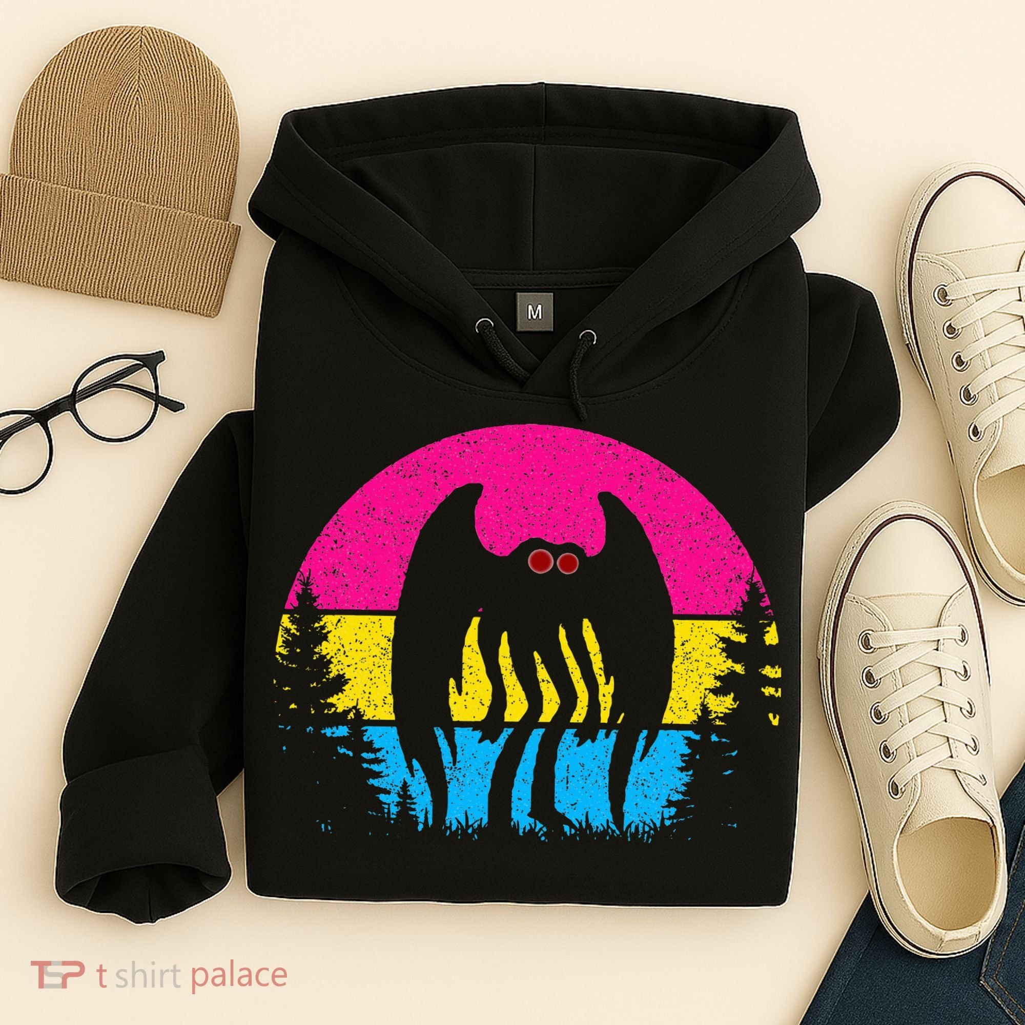 Pan Mothman Pansexual Pride Point Pleasant Cryptid Hoodie