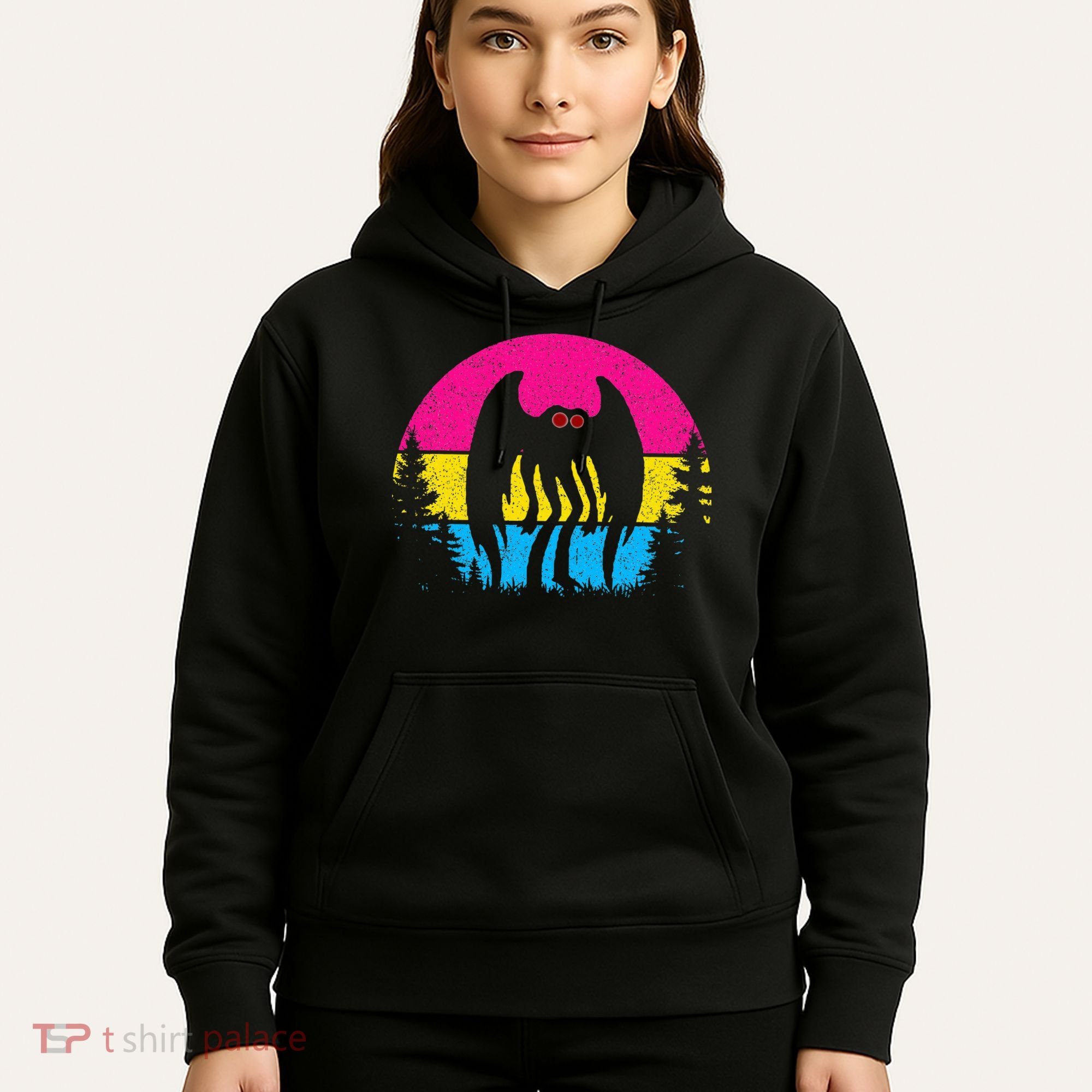 Pan Mothman Pansexual Pride Point Pleasant Cryptid Hoodie