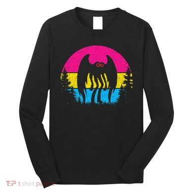 Pan Mothman Pansexual Pride Point Pleasant Cryptid Long Sleeve Shirt
