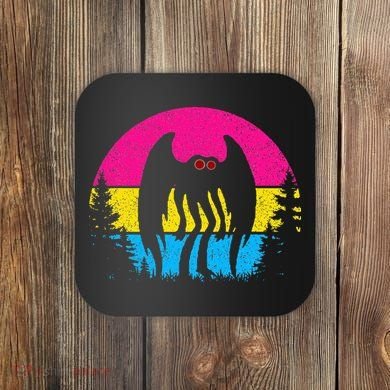 Pan Mothman Pansexual Pride Point Pleasant Cryptid Coaster