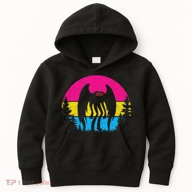 Pan Mothman Pansexual Pride Point Pleasant Cryptid Kids Hoodie
