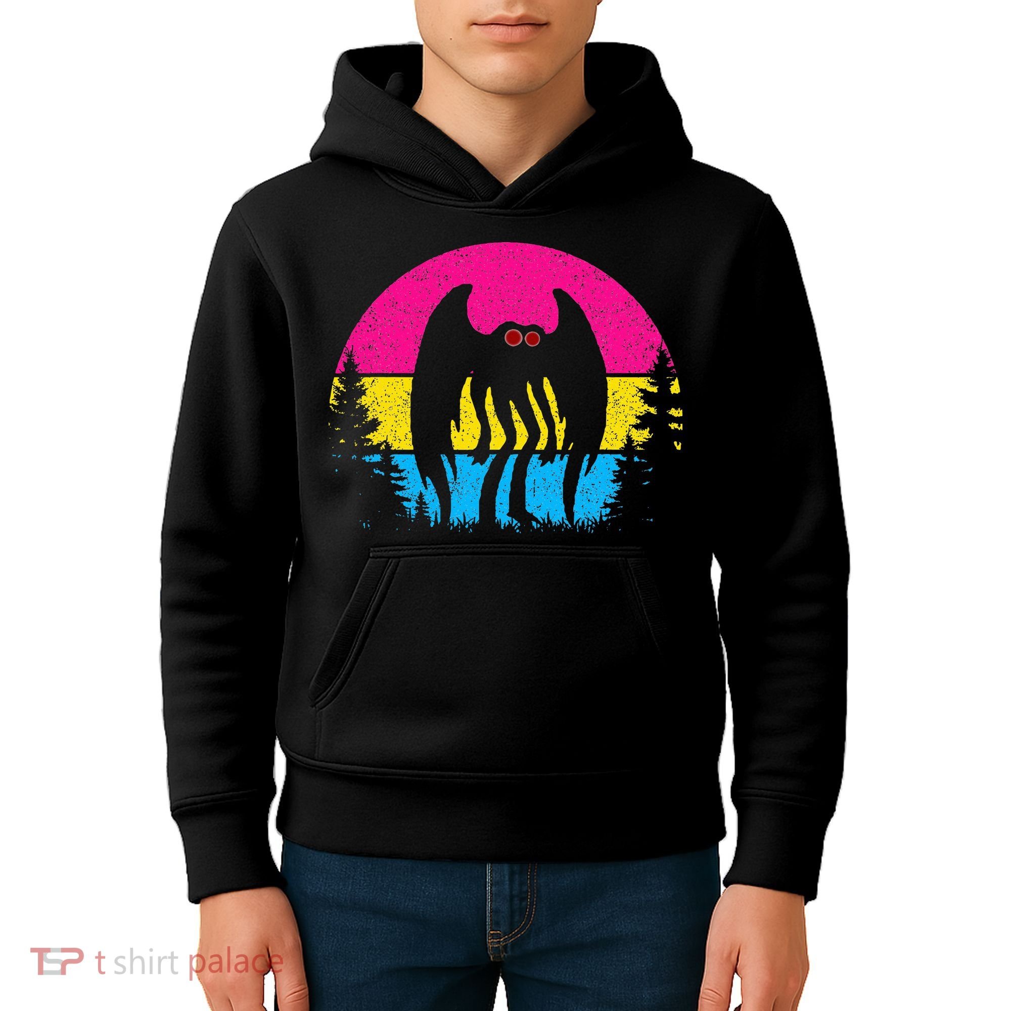 Pan Mothman Pansexual Pride Point Pleasant Cryptid Kids Hoodie