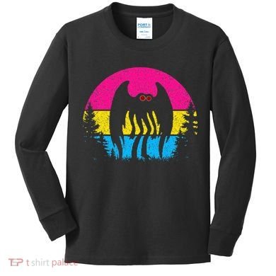 Pan Mothman Pansexual Pride Point Pleasant Cryptid Kids Long Sleeve Shirt