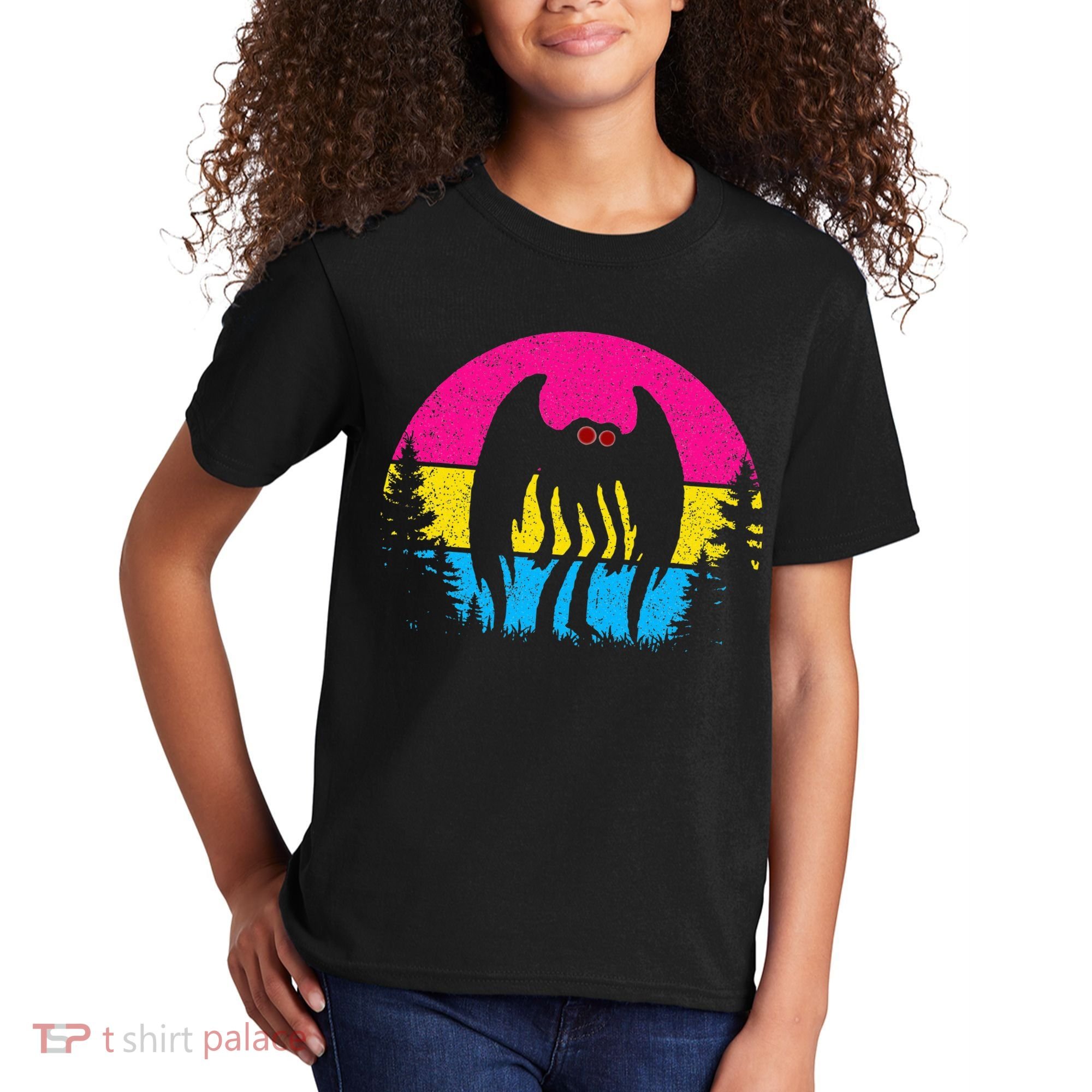 Pan Mothman Pansexual Pride Point Pleasant Cryptid Kids T-Shirt