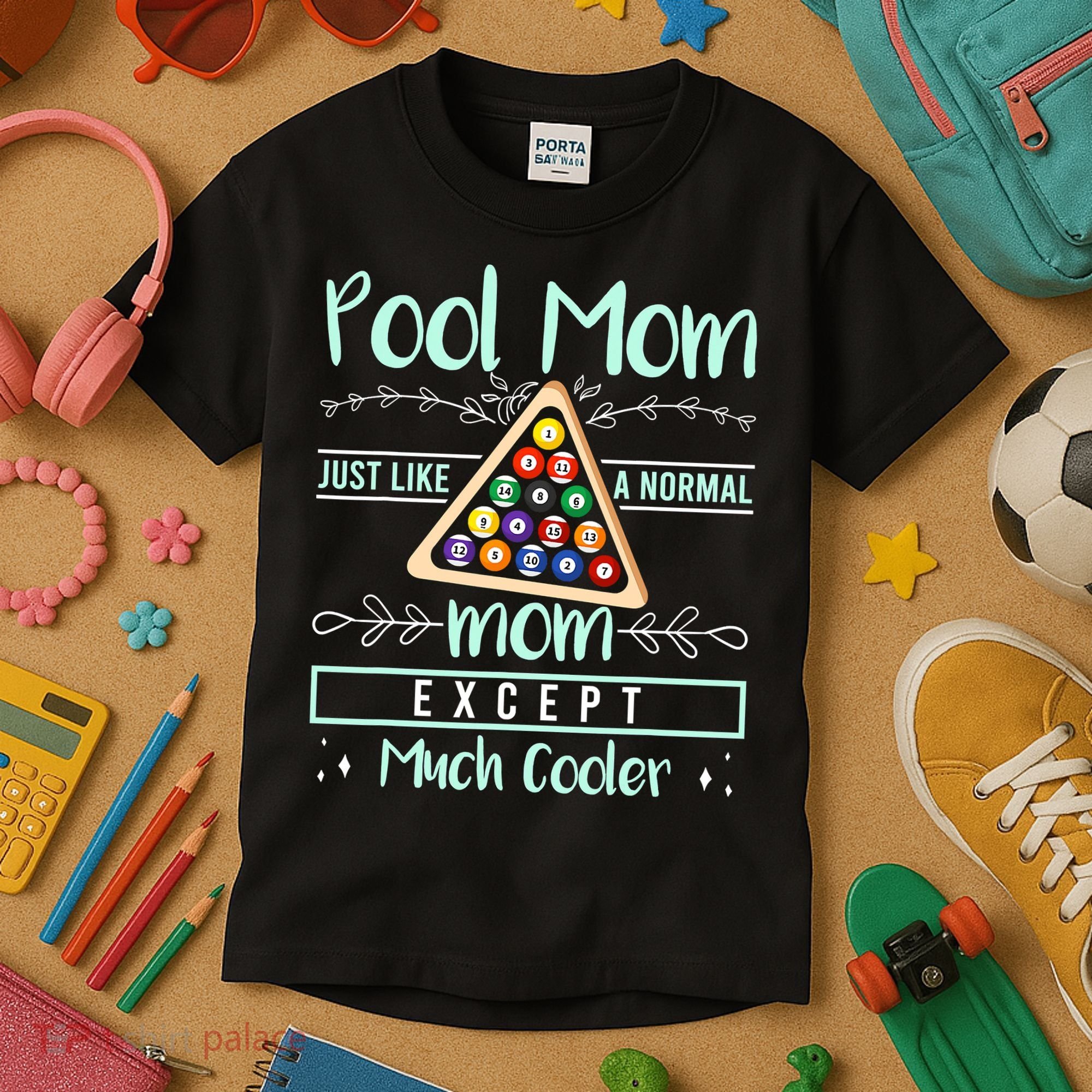 Pool Mom Pool Billiards Mother's Day Pool Player Kids T-Shirt