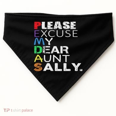 Pemdas Math Please Excuse My Dear Aunt Sally USA-Made Doggie Bandana
