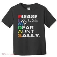 Pemdas Math Please Excuse My Dear Aunt Sally Toddler T-Shirt thumb 0