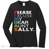Pemdas Math Please Excuse My Dear Aunt Sally Women's Long Sleeve Shirt thumb 0