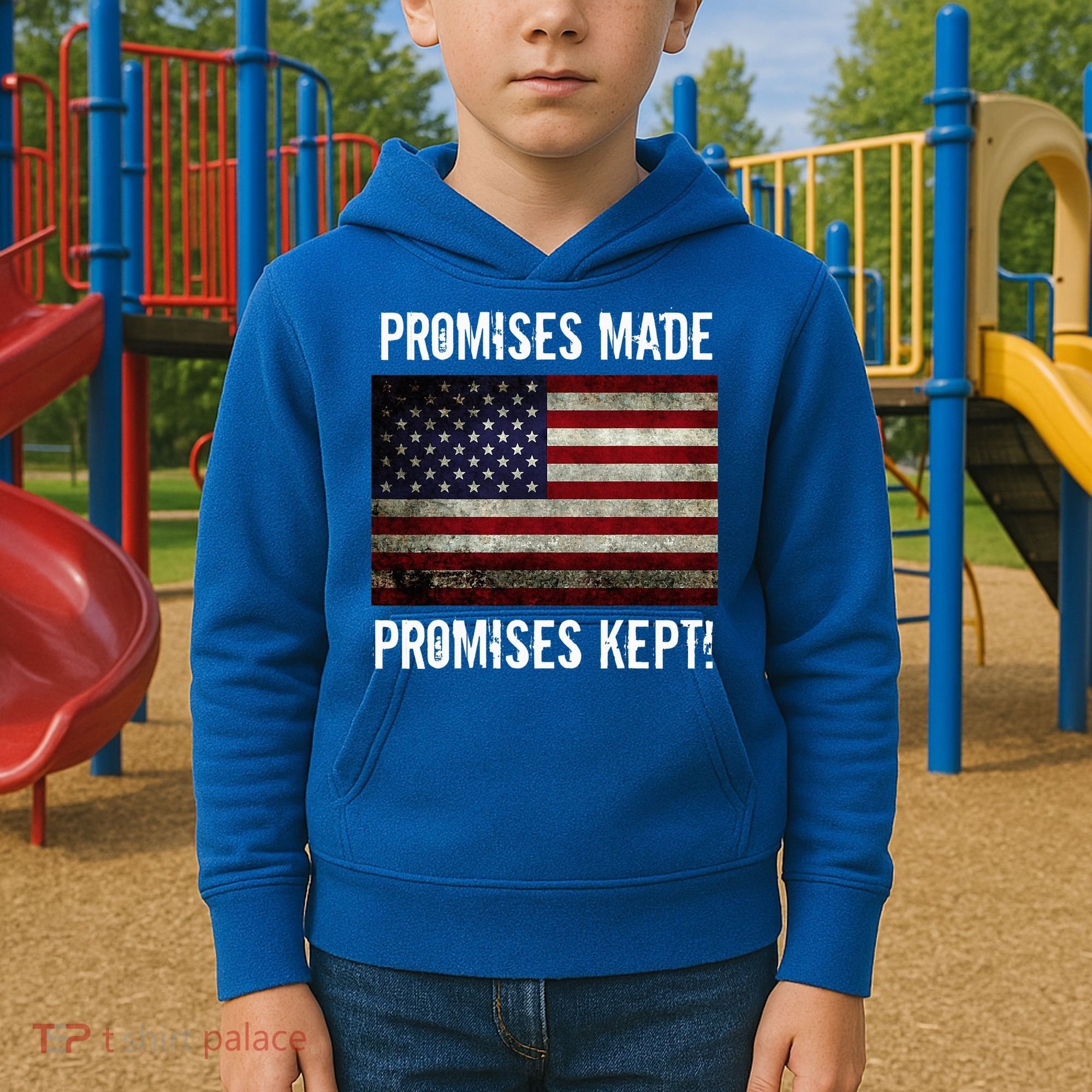 Promises Made Promises Kept 2025 Trump Kids Hoodie