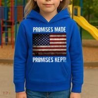 Promises Made Promises Kept 2025 Trump Kids Hoodie thumb 3
