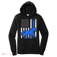 Police Mounted Patrol Horse American Flag Law Enforcement Gift Women's Hoodie thumb 0