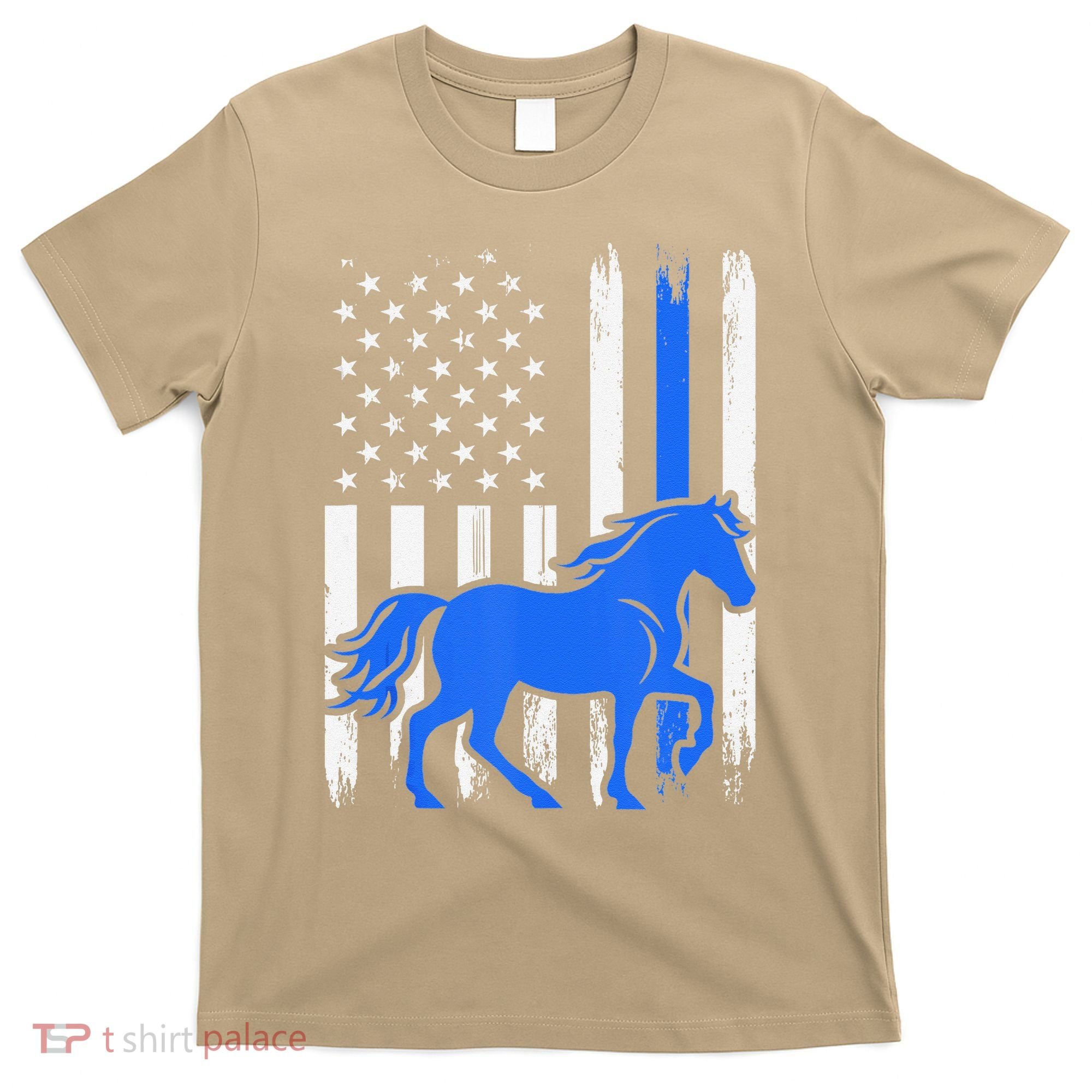 Police Mounted Patrol Horse American Flag Law Enforcement Gift T-Shirt