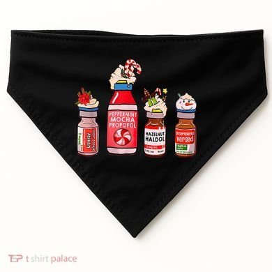 Peppermint Mocha Propofol Nurse Rn Christmas USA-Made Doggie Bandana
