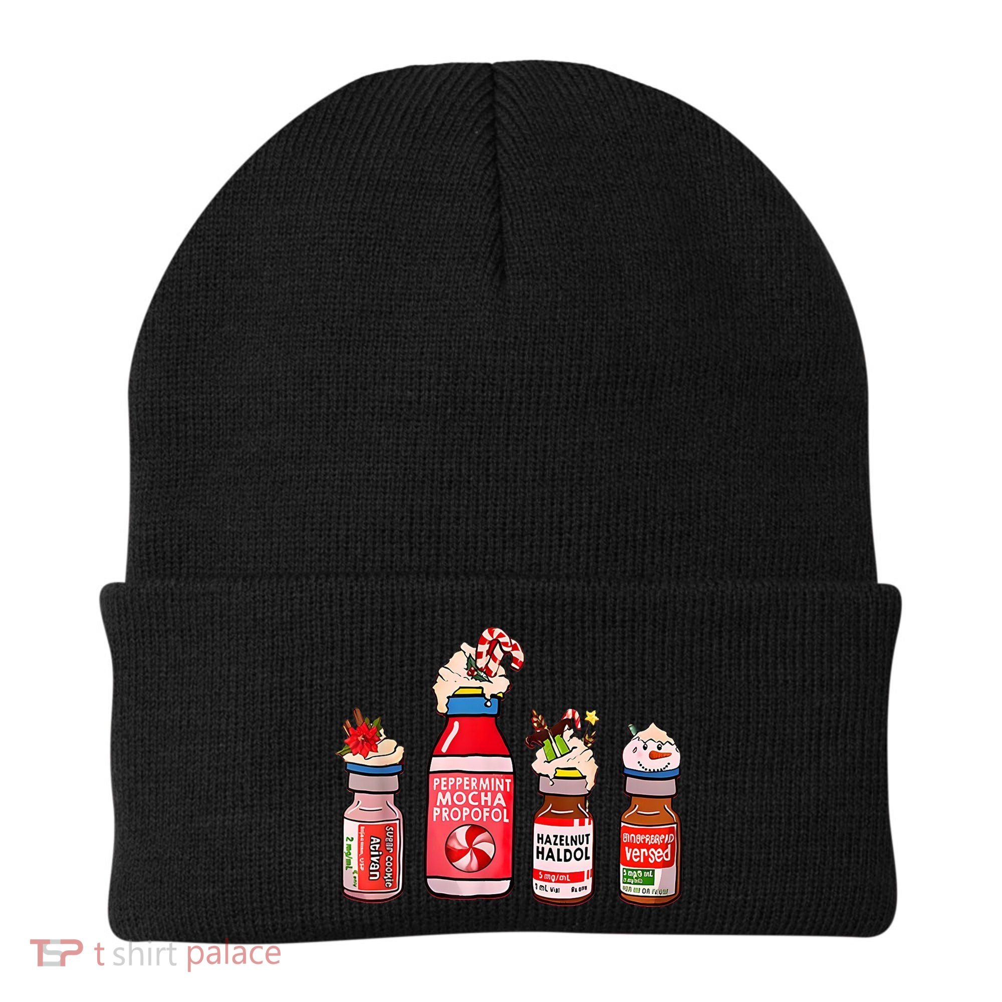 Peppermint Mocha Propofol Nurse Rn Christmas Beanie
