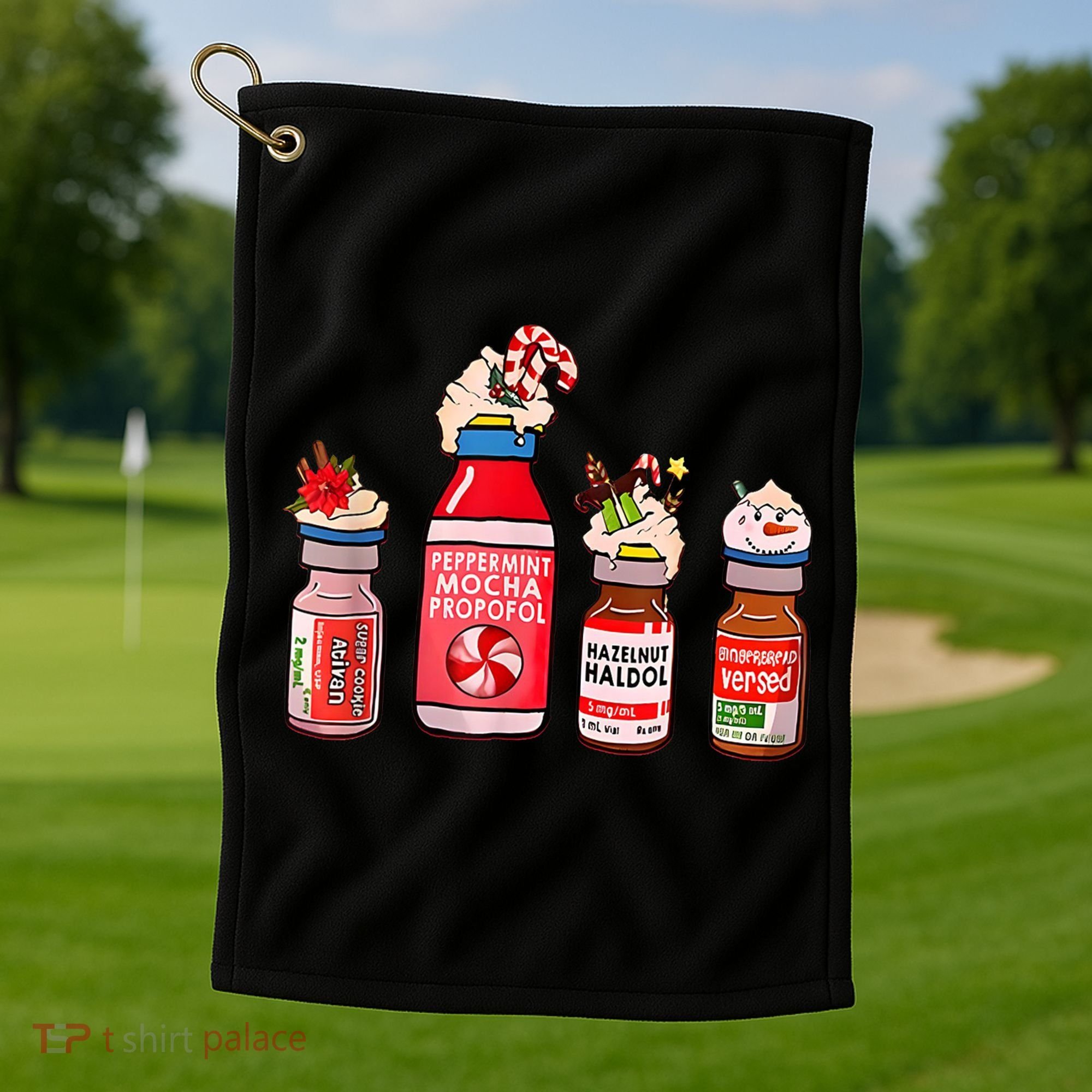 Peppermint Mocha Propofol Nurse Rn Christmas Golf Towel
