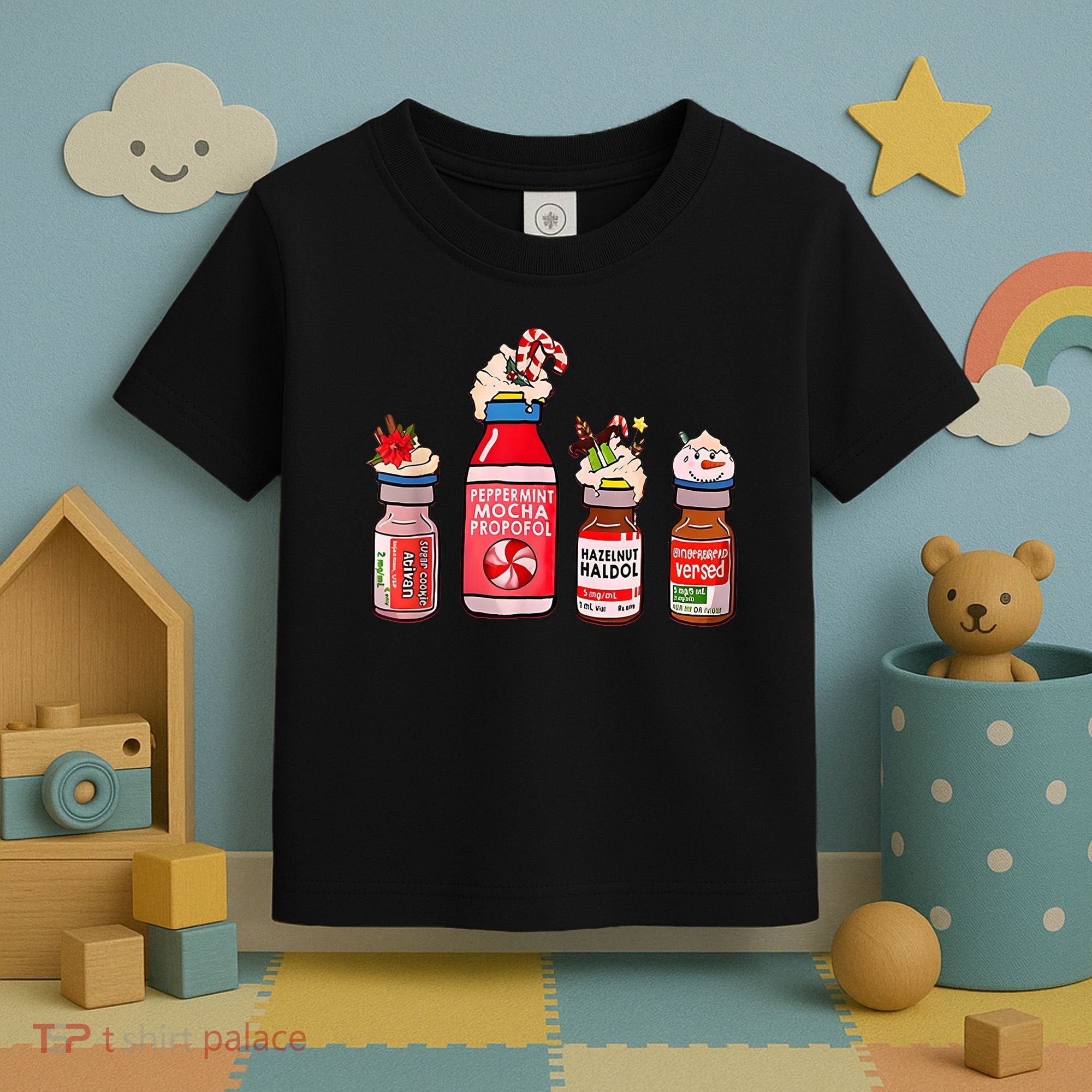 Peppermint Mocha Propofol Nurse Rn Christmas Toddler T-Shirt