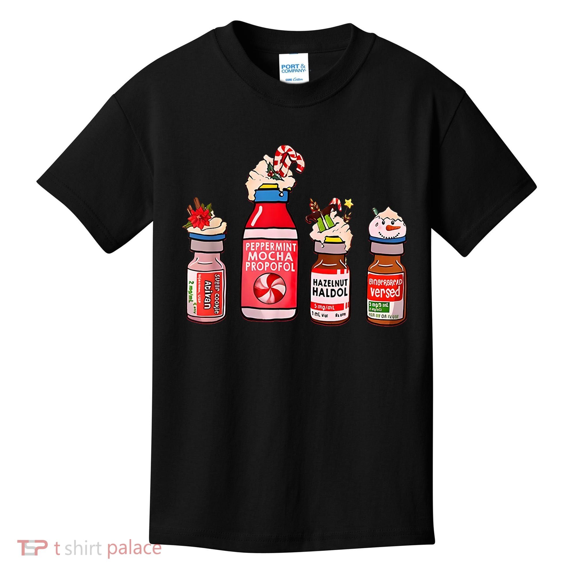 Peppermint Mocha Propofol Nurse Rn Christmas Kids T-Shirt