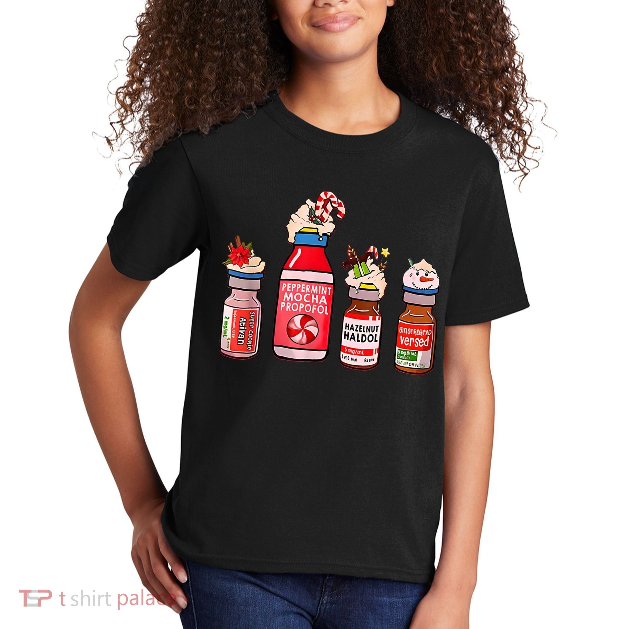 Peppermint Mocha Propofol Nurse Rn Christmas Kids T-Shirt