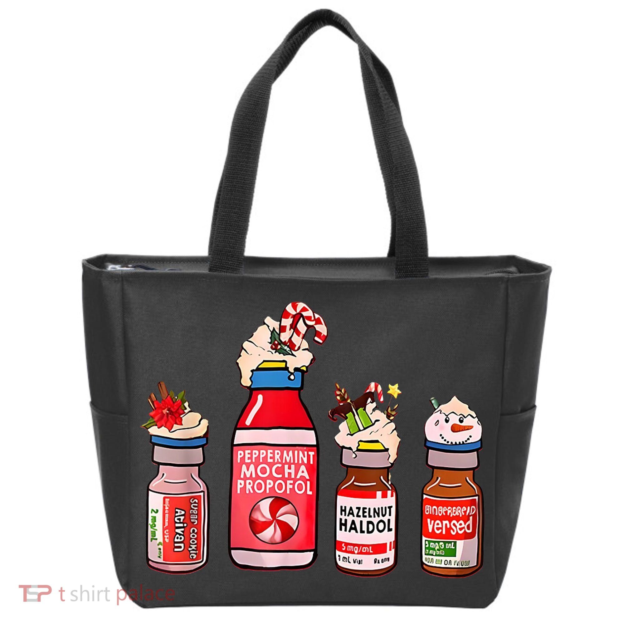 Peppermint Mocha Propofol Nurse Rn Christmas Tote Bag