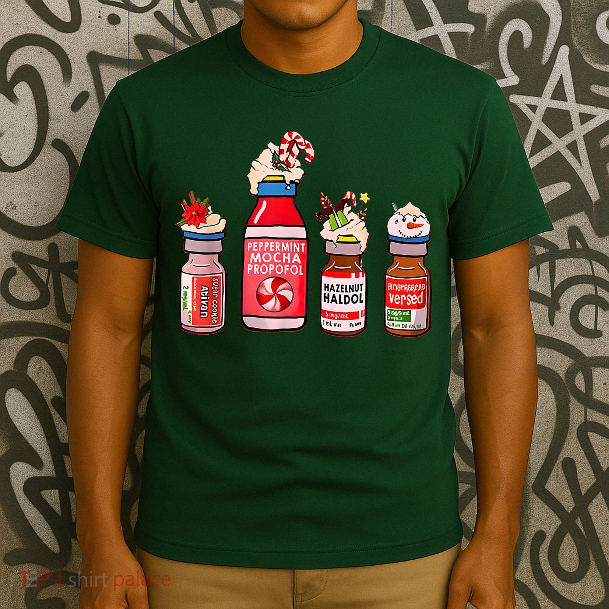 Peppermint Mocha Propofol Nurse Rn Christmas T-Shirt