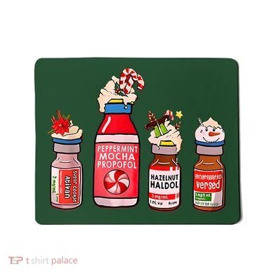 Peppermint Mocha Propofol Nurse Rn Christmas Mousepad