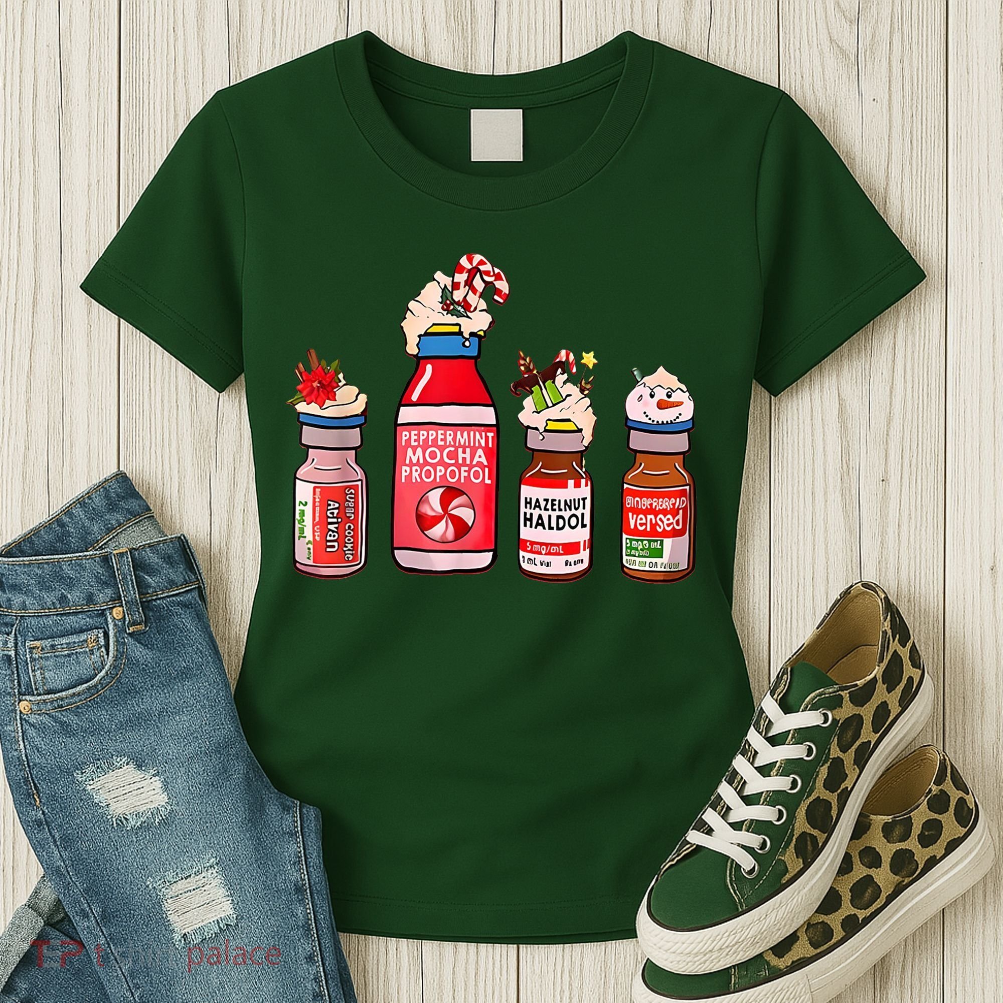 Peppermint Mocha Propofol Nurse Rn Christmas Women's T-Shirt
