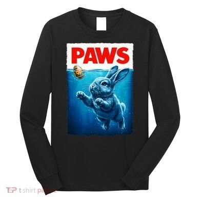 Paws Movie Poster Egg Easter Bunny Long Sleeve Shirt