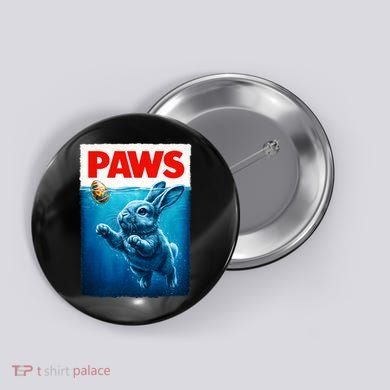 Paws Movie Poster Egg Easter Bunny Button