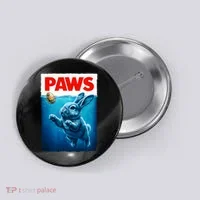 Paws Movie Poster Egg Easter Bunny Button thumb 0