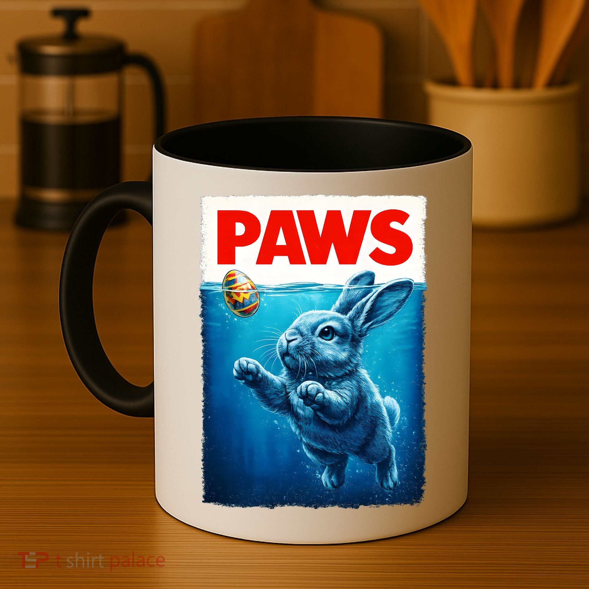 Paws Movie Poster Egg Easter Bunny Coffee Mug