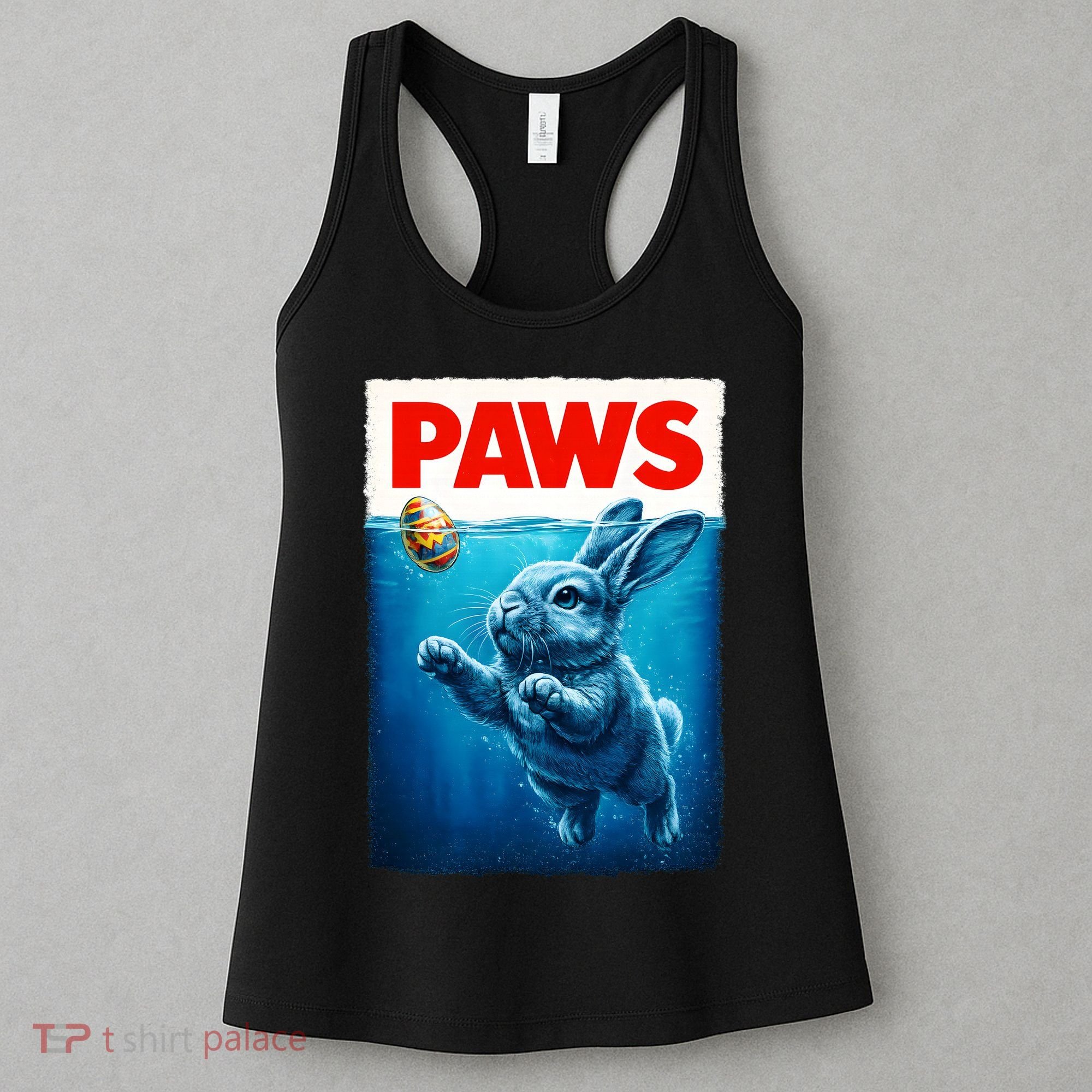 Paws Movie Poster Egg Easter Bunny Women's Tank Top