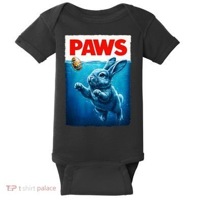 Paws Movie Poster Egg Easter Bunny Baby Bodysuit