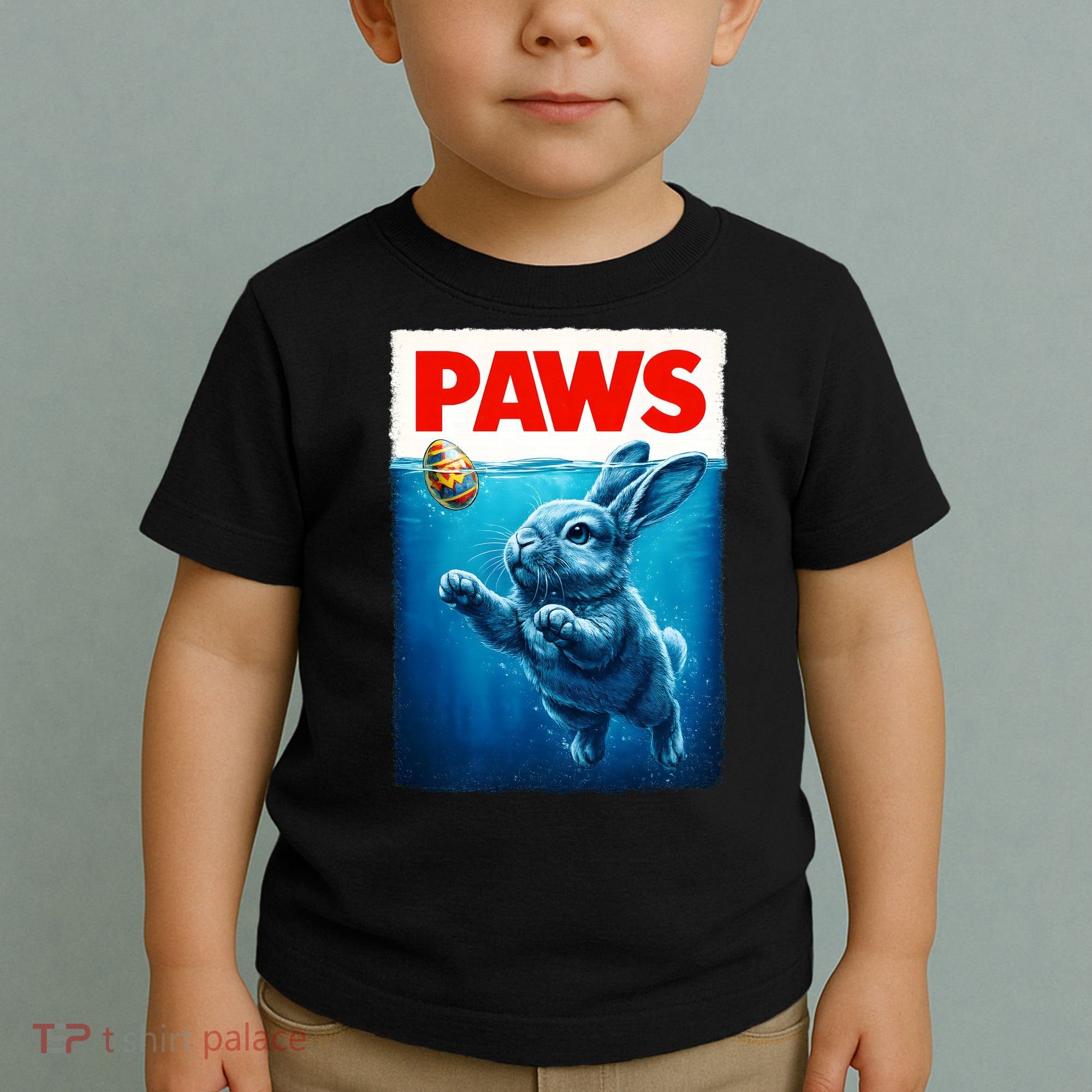 Paws Movie Poster Egg Easter Bunny Toddler T-Shirt