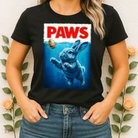 Paws Movie Poster Egg Easter Bunny Women's T-Shirt thumb 2