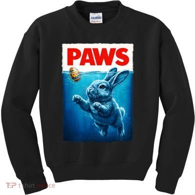 Paws Movie Poster Egg Easter Bunny Kids Sweatshirt