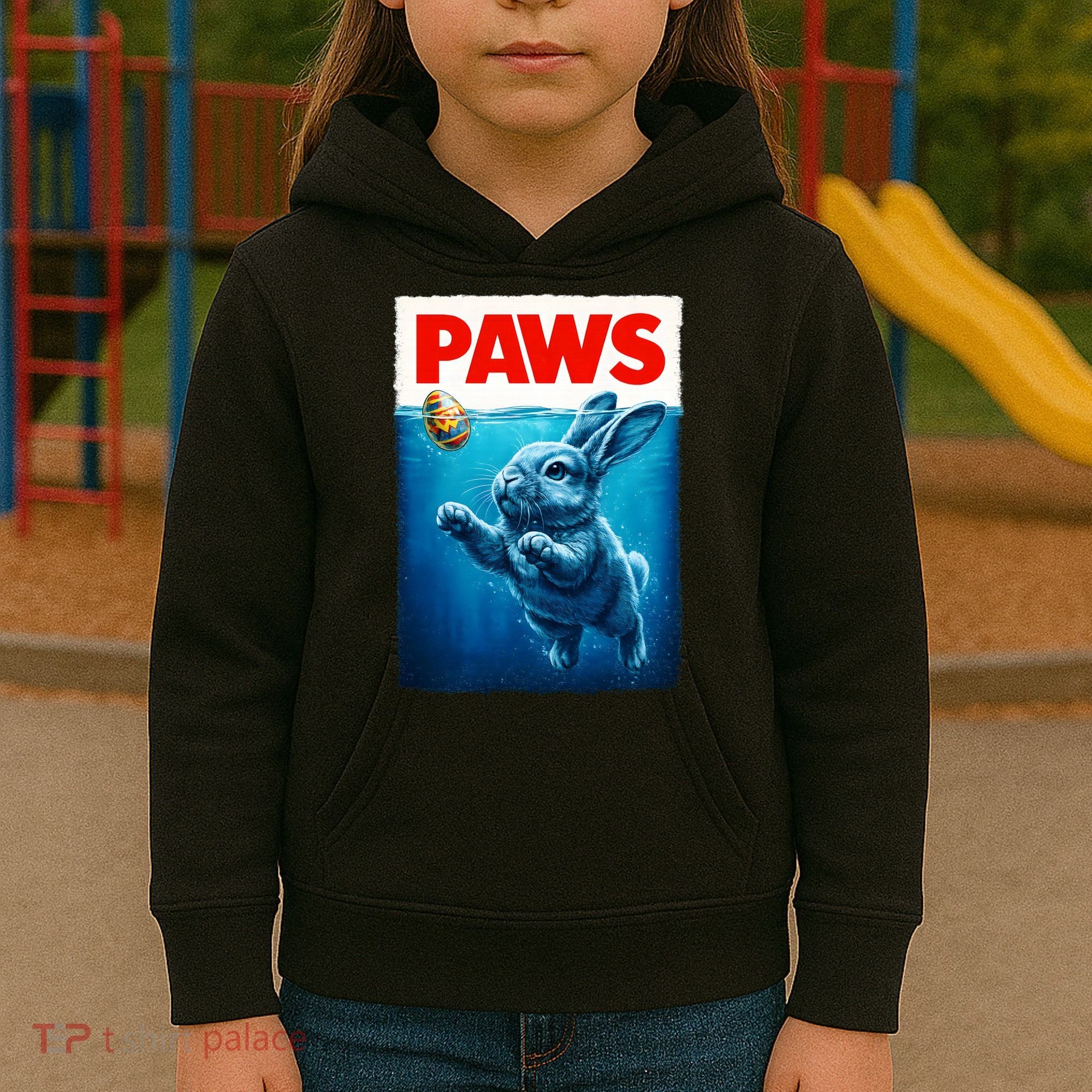 Paws Movie Poster Egg Easter Bunny Kids Hoodie