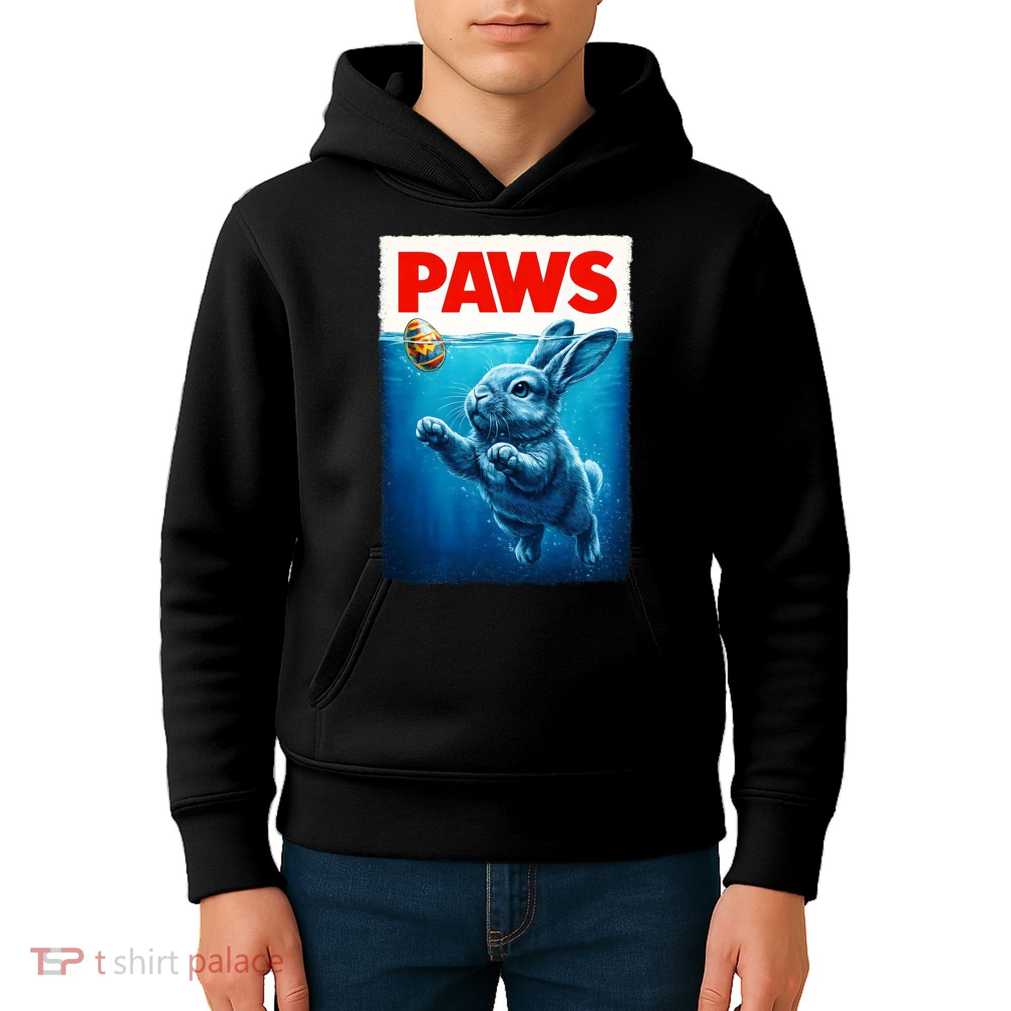 Paws Movie Poster Egg Easter Bunny Kids Hoodie
