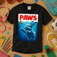 Paws Movie Poster Egg Easter Bunny Kids T-Shirt thumb 3