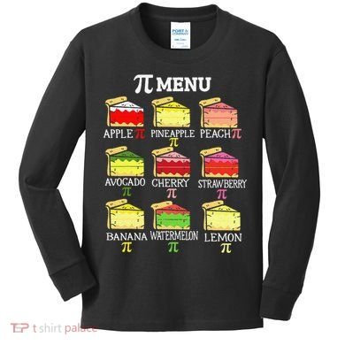 Pi Menu Pi Day 3 Kids Long Sleeve Shirt