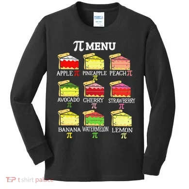 Pi Menu Pi Day 3 Kids Long Sleeve Shirt