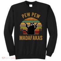 Pew Madafakas Pew Guns Funny Black Cat Sweatshirt thumb 0
