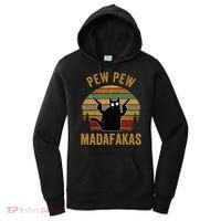 Pew Madafakas Pew Guns Funny Black Cat Women's Hoodie thumb 0