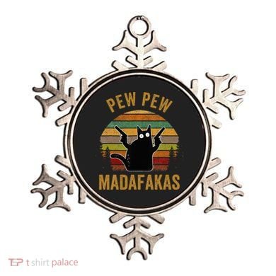 Pew Madafakas Pew Guns Funny Black Cat Ornament