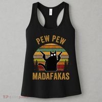 Pew Madafakas Pew Guns Funny Black Cat Women's Tank Top thumb 3