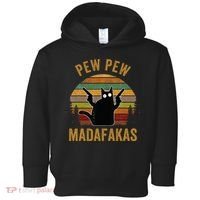 Pew Madafakas Pew Guns Funny Black Cat Toddler Hoodie thumb 0