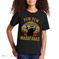 Pew Madafakas Pew Guns Funny Black Cat Kids T-Shirt thumb 2