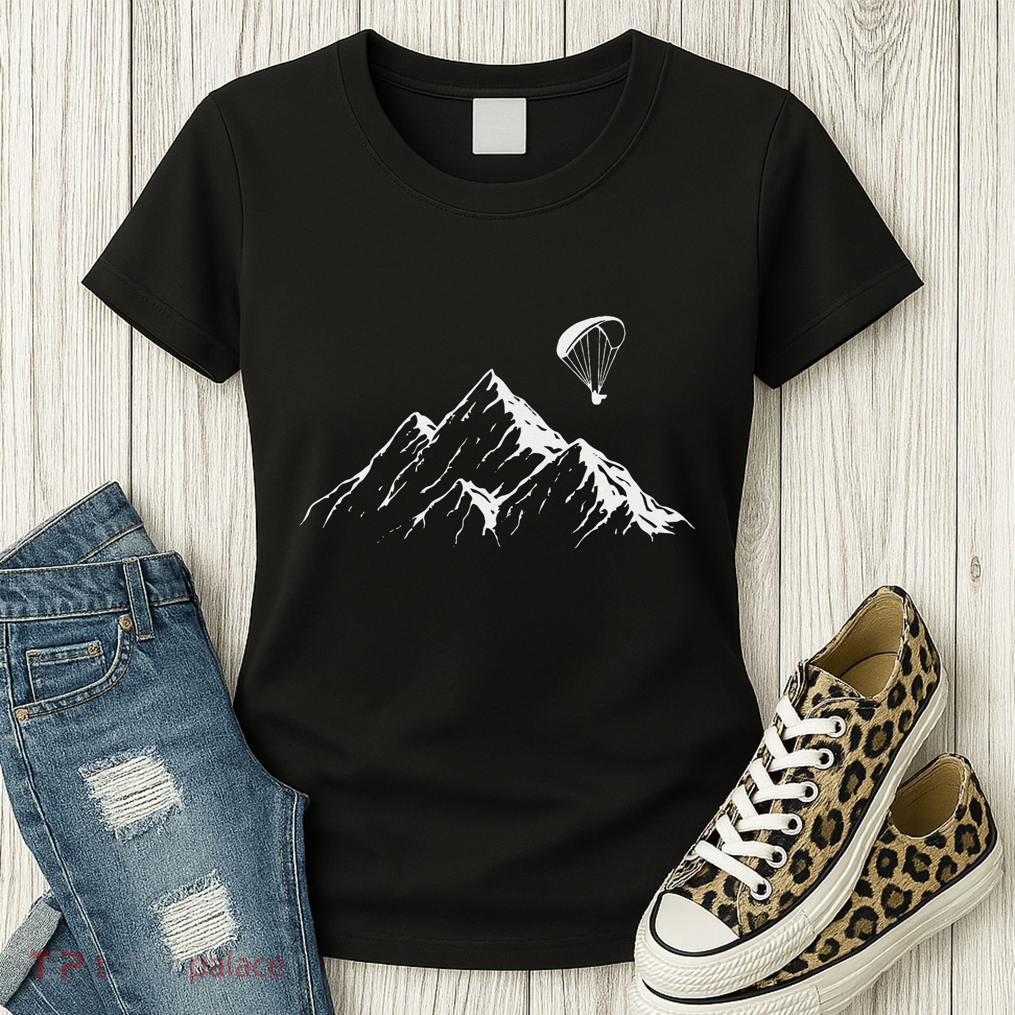 Paraglider Mountains Parachute Paragliding Lover Fun Women's T-Shirt